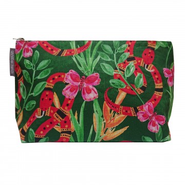 Cosmetic Bag | Jungle Snake | Linen | Large